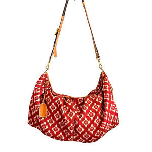 Ralph Lauren Red Ikat Duffle Tote Bag